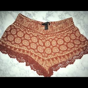 forever 21 boho shorts